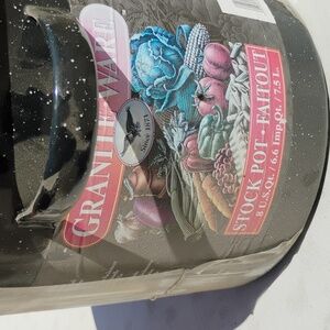 ⚜️ Granite Ware BLACK SPECKLE DEADSTOCK Enamel COOKWARE w/LID &  Handles 8 QUART